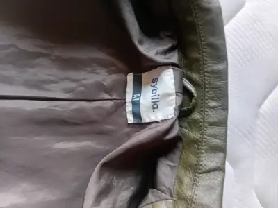 Chaqueta de cuero verde Sybilla para mujer - miniatura 2