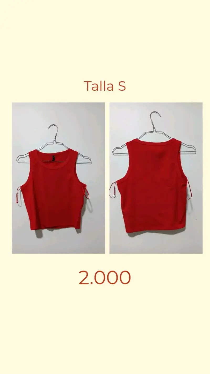 Top rojo sin mangas talla S