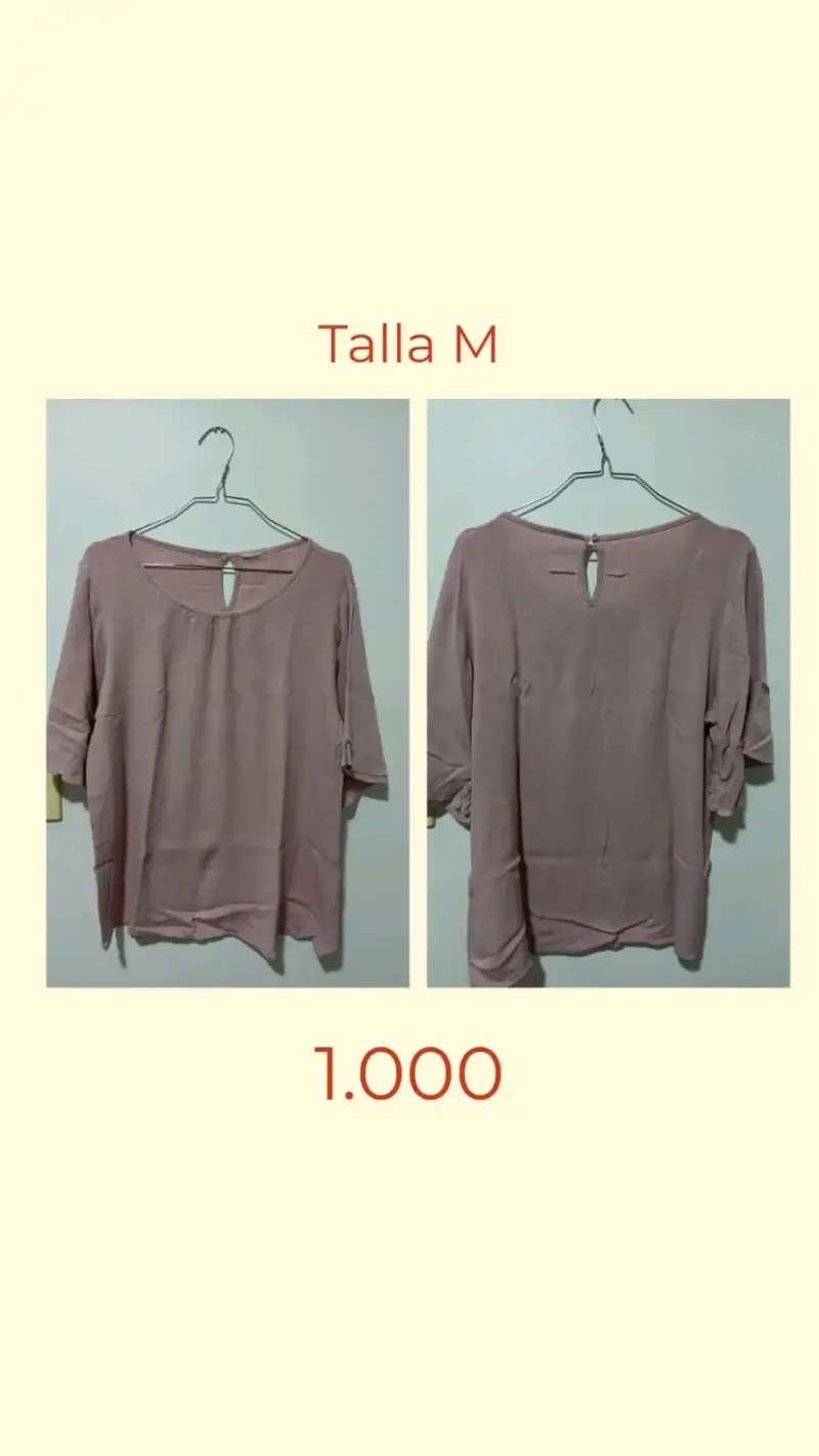 Blusa rosa talla M con diseño casual