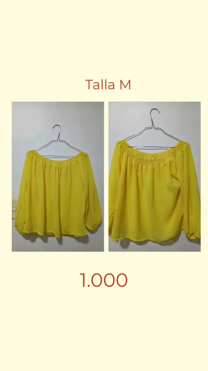Blusa amarilla talla M para mujer