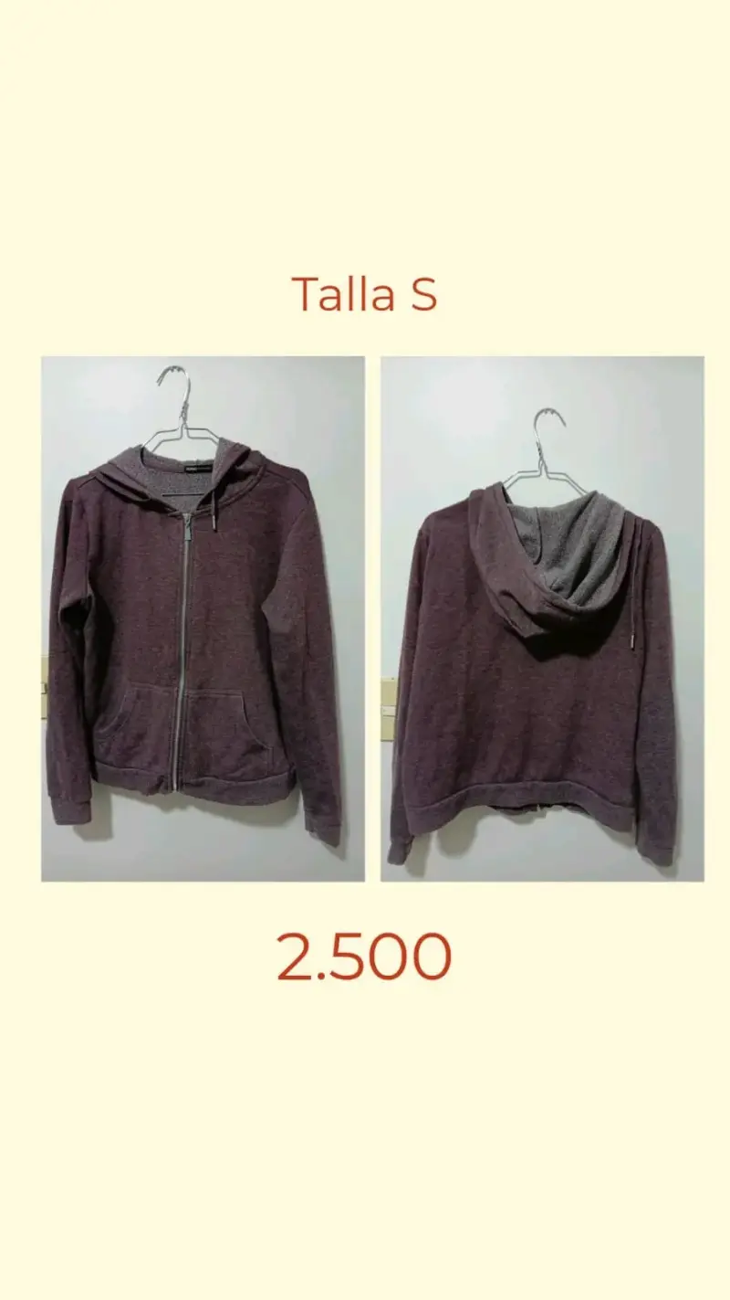Polerón con capucha color burdeos talla S
