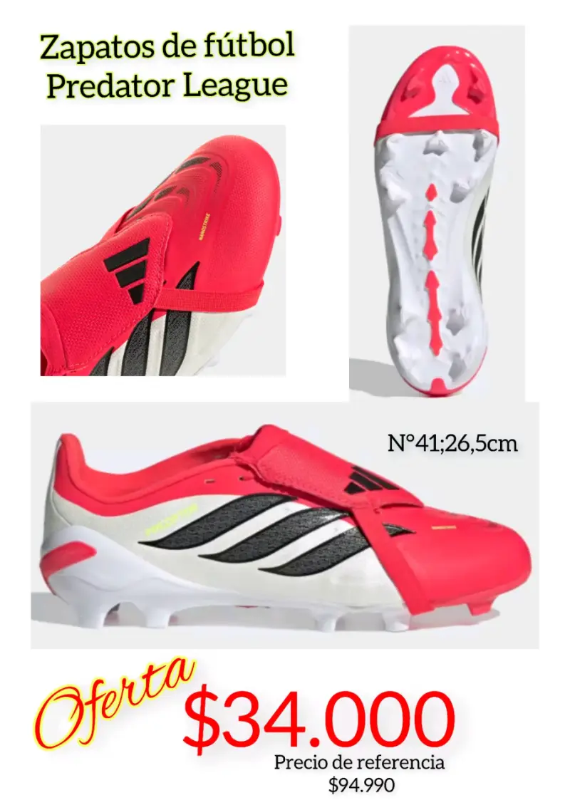Zapatos de fútbol Predator League rojos - 1