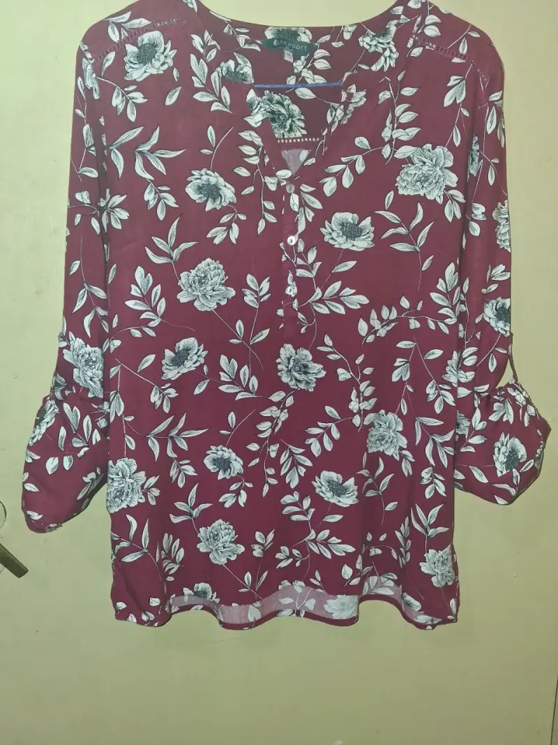 Blusa floral burdeos de mujer Newport - 1