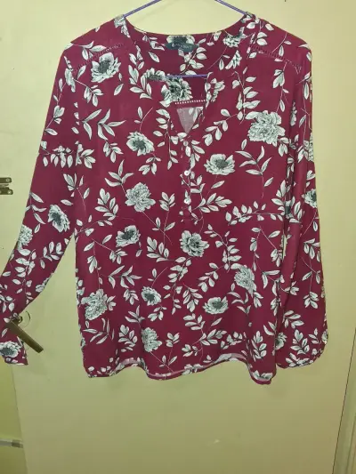 Blusa floral burdeos de mujer Newport - miniatura 2