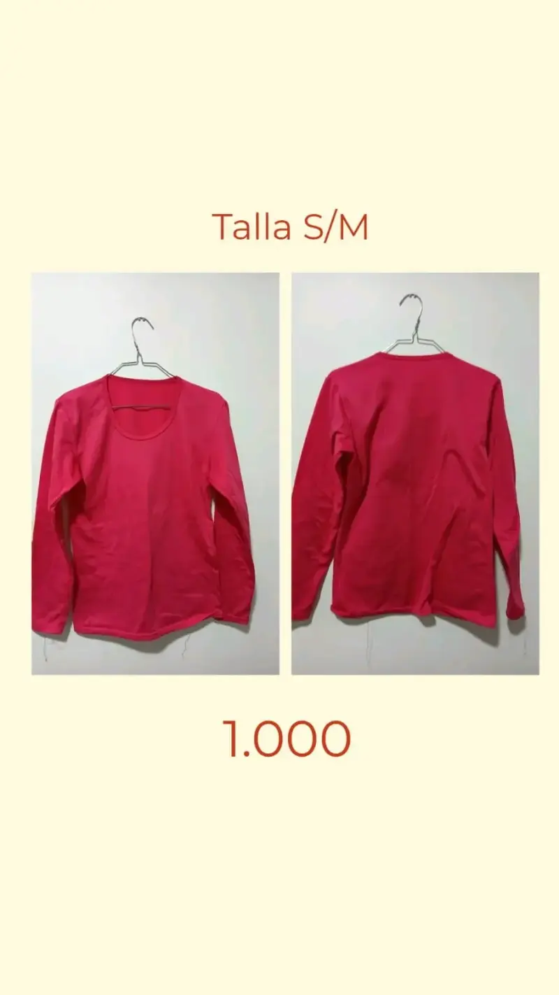 Polera roja manga larga talla S/M