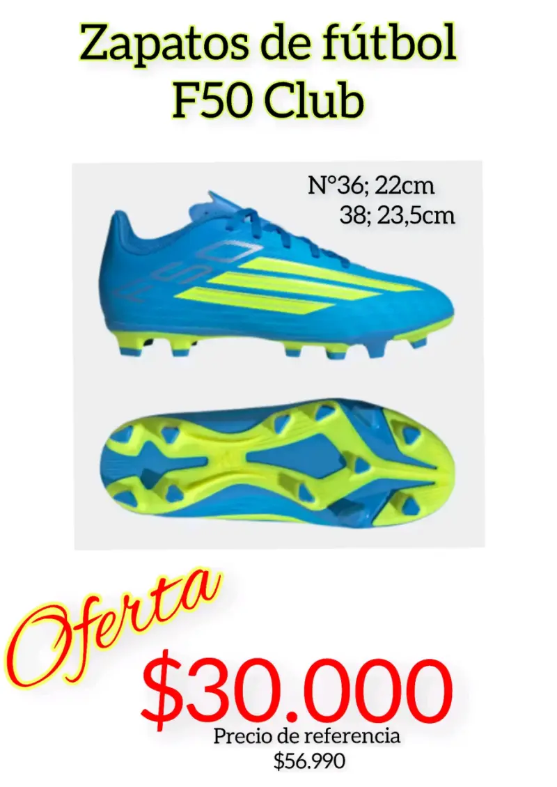 Zapatos de fútbol F50 Club azul talla 36