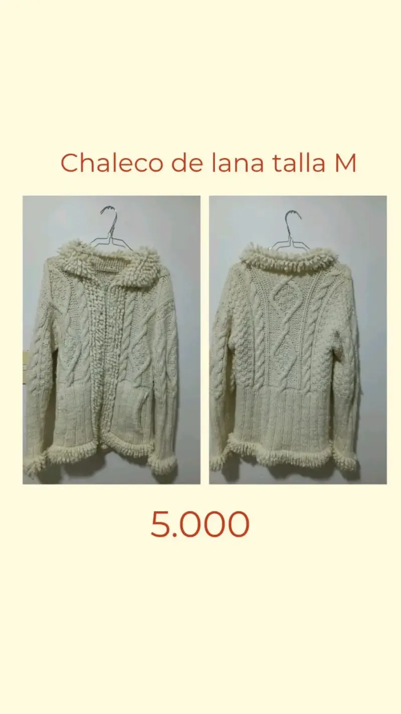 Chaleco de lana beige talla M
