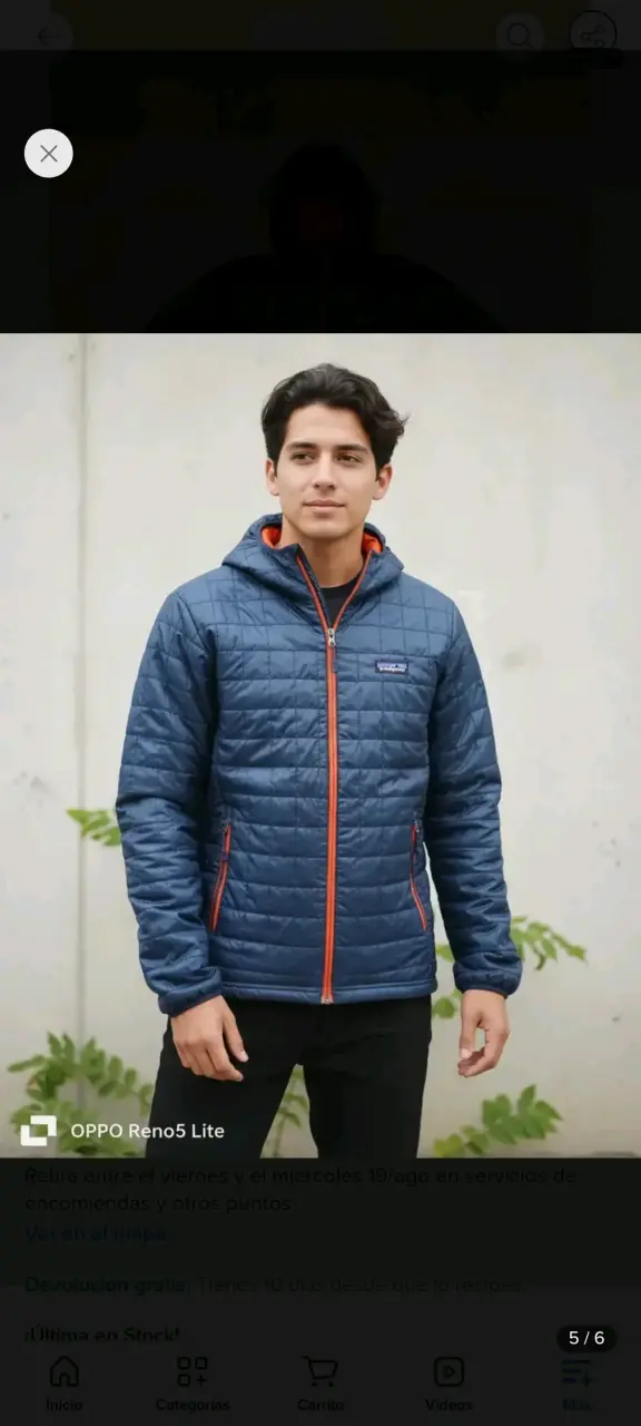 Chaqueta Patagonia Azul con Capucha - 3