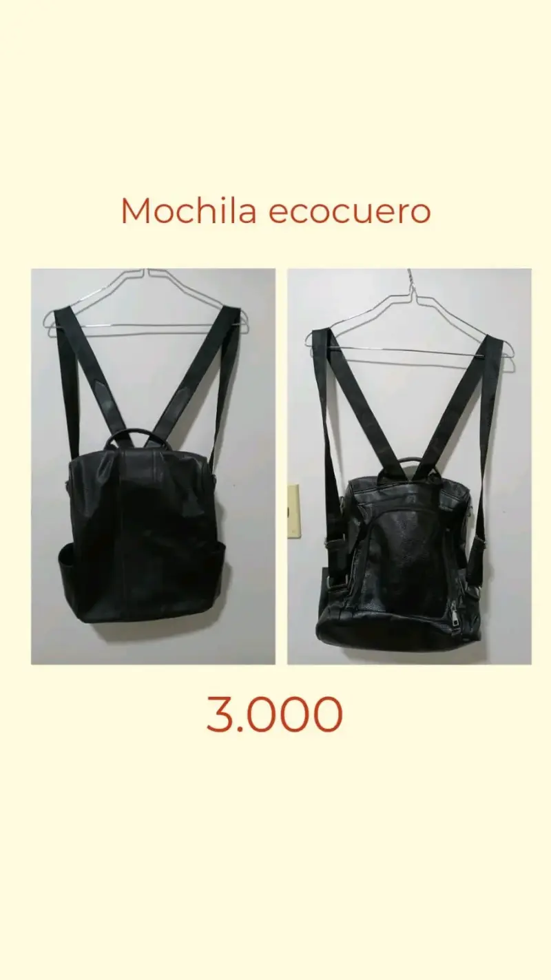 Mochila de ecocuero negra