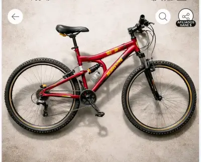 Bicicleta de montaña Bianchi roja con suspensión - miniatura 2