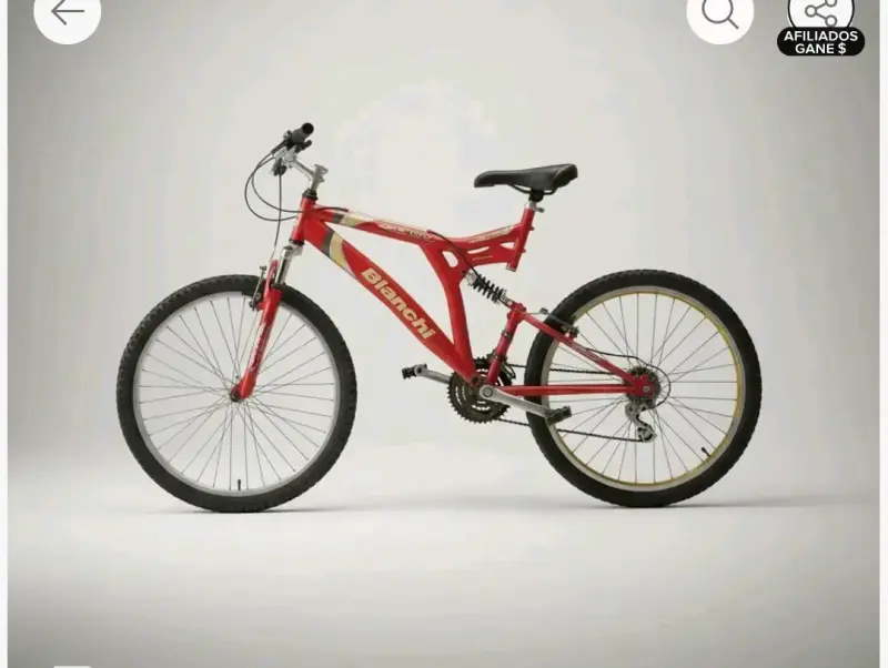 Bicicleta de montaña Bianchi roja con suspensión - 3