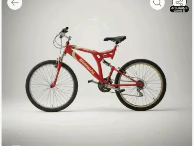 Bicicleta de montaña Bianchi roja con suspensión - miniatura 3