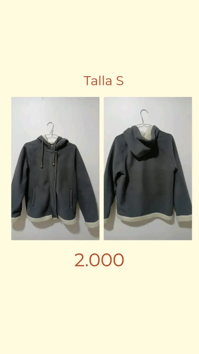 Polerón gris con capucha talla S