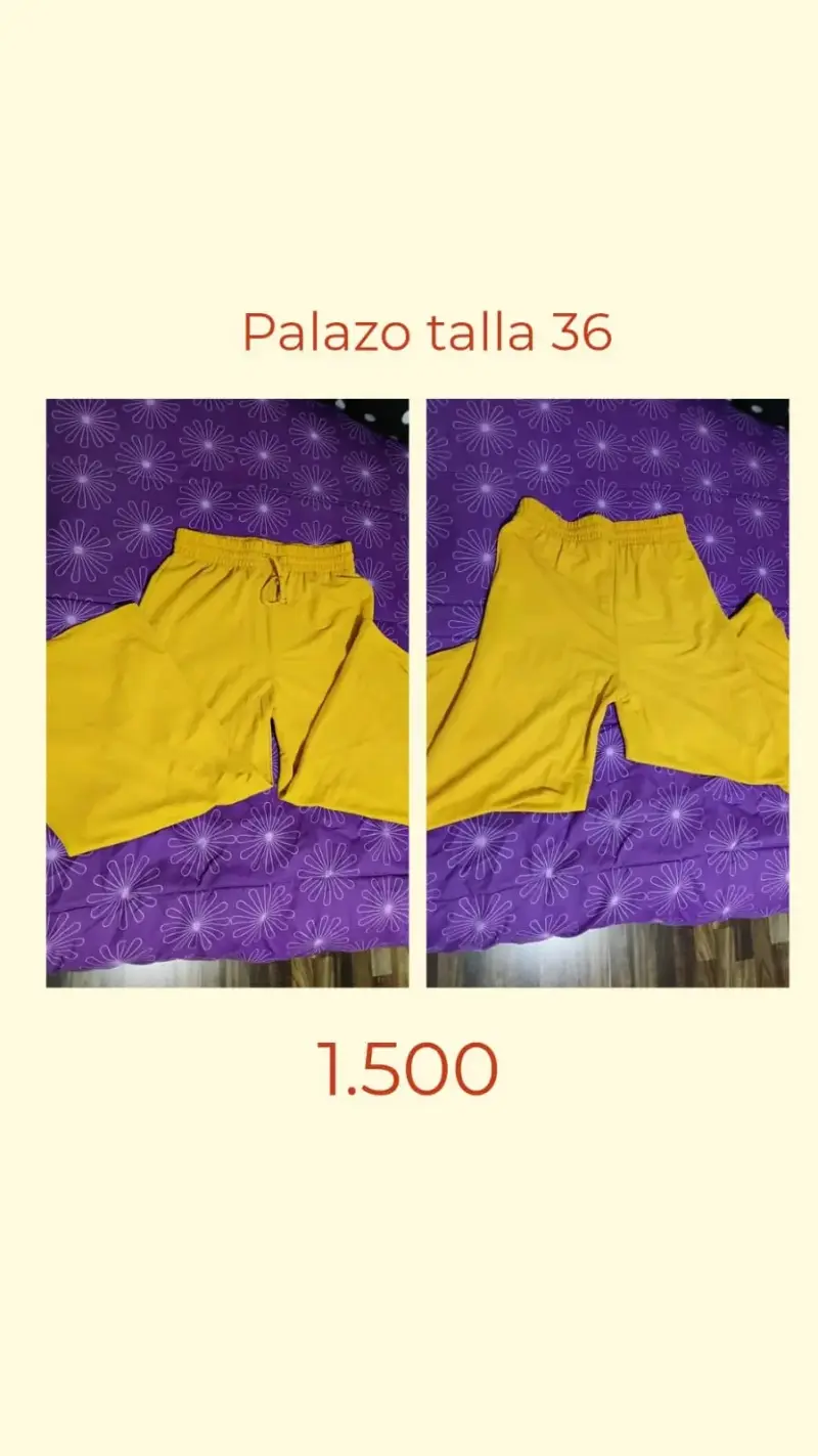 Pantalón palazzo amarillo talla 36