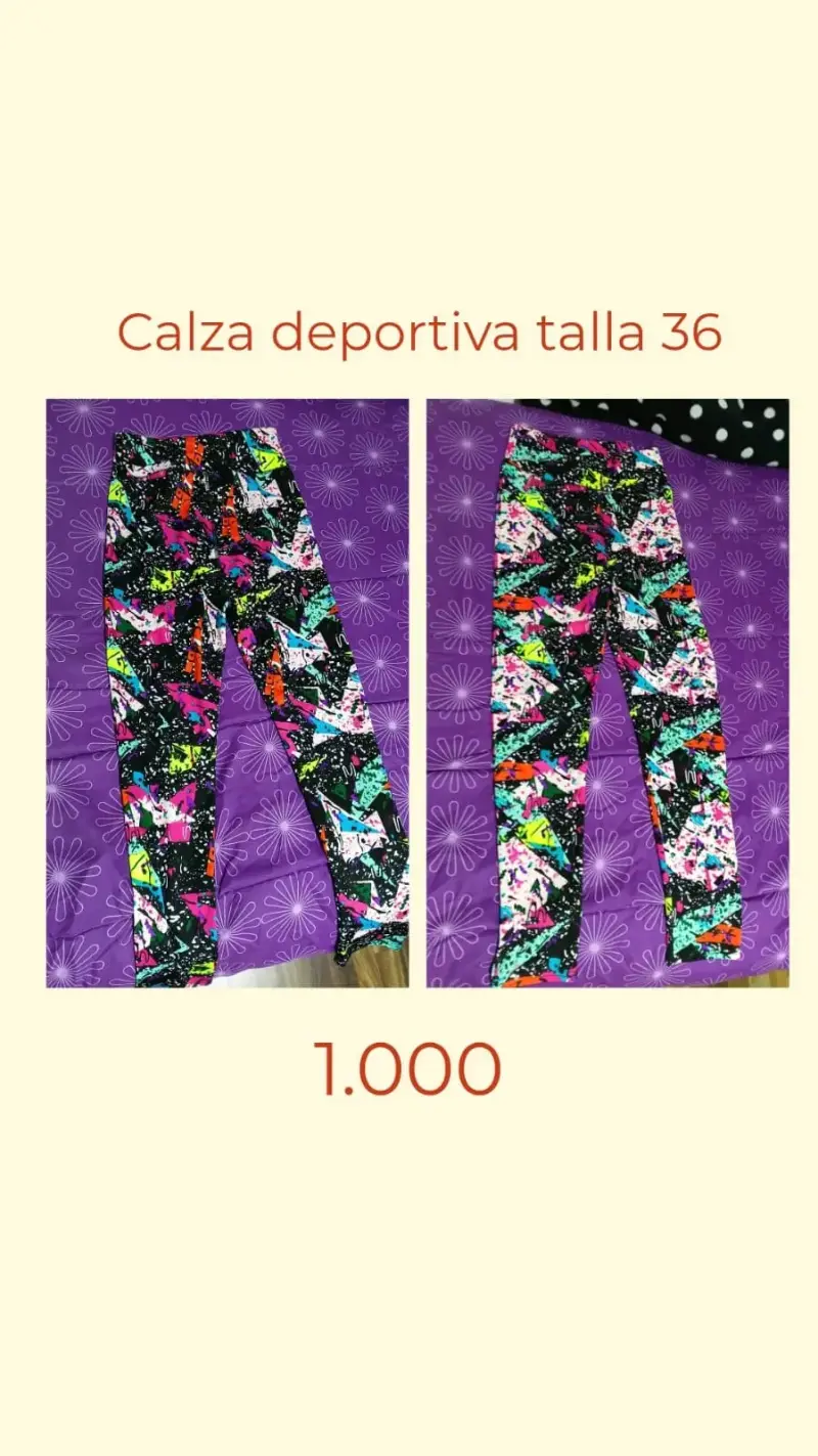 Calza deportiva estampada talla 36