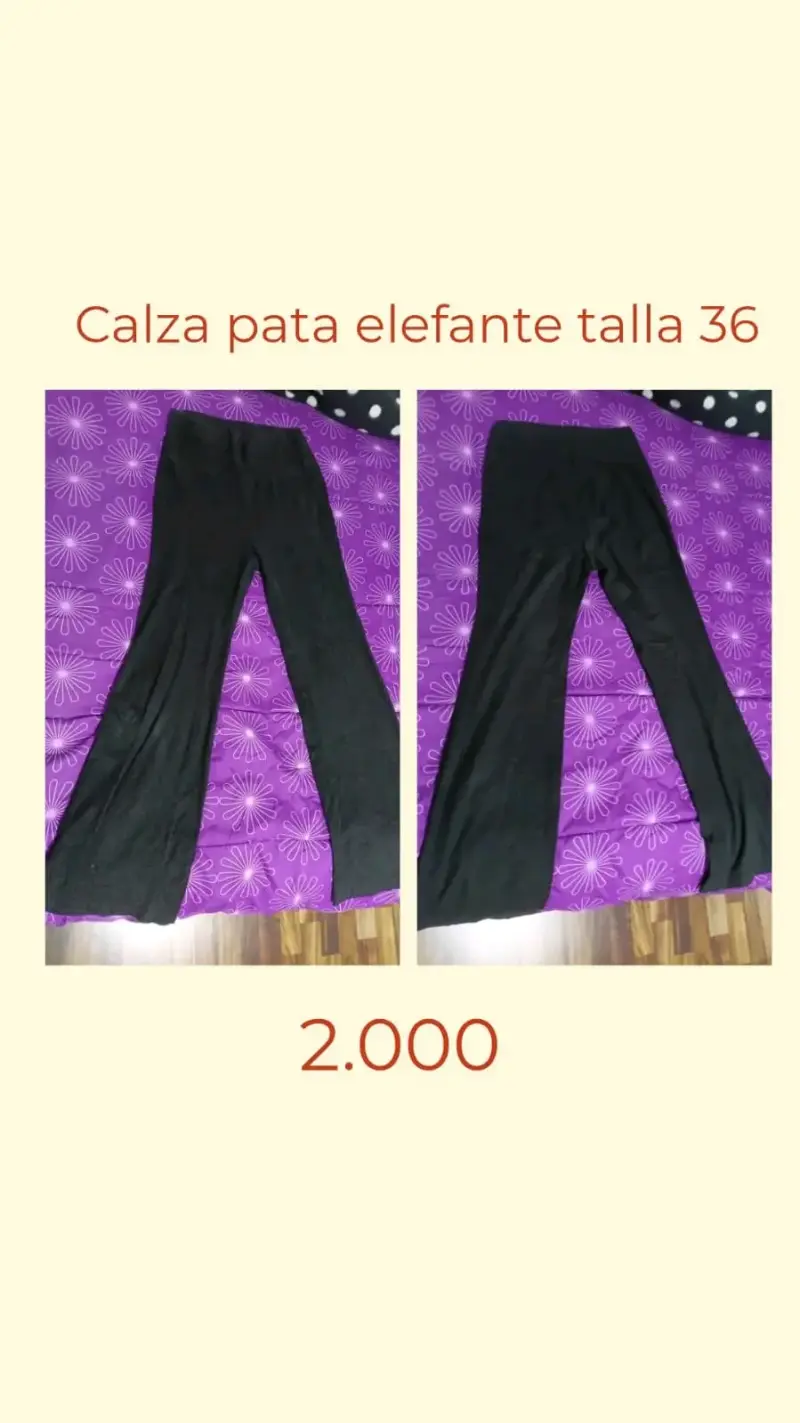 Calza pata elefante negra talla 36