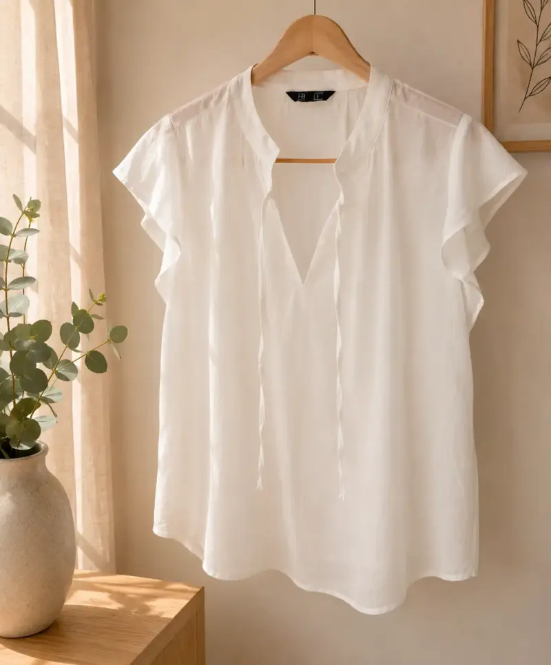 Blusa blanca sin mangas - 1