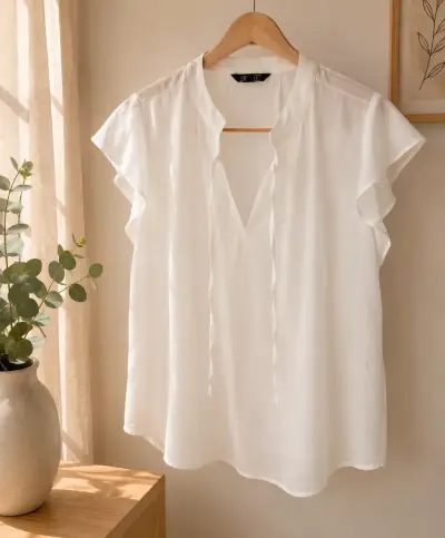 Blusa blanca sin mangas - miniatura 1