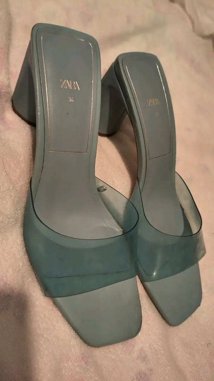 Sandalias de tacón azul Zara talla 36 - 2