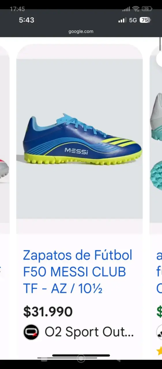 Zapatos de Fútbol Messi F50 Azul y Amarillo - 1