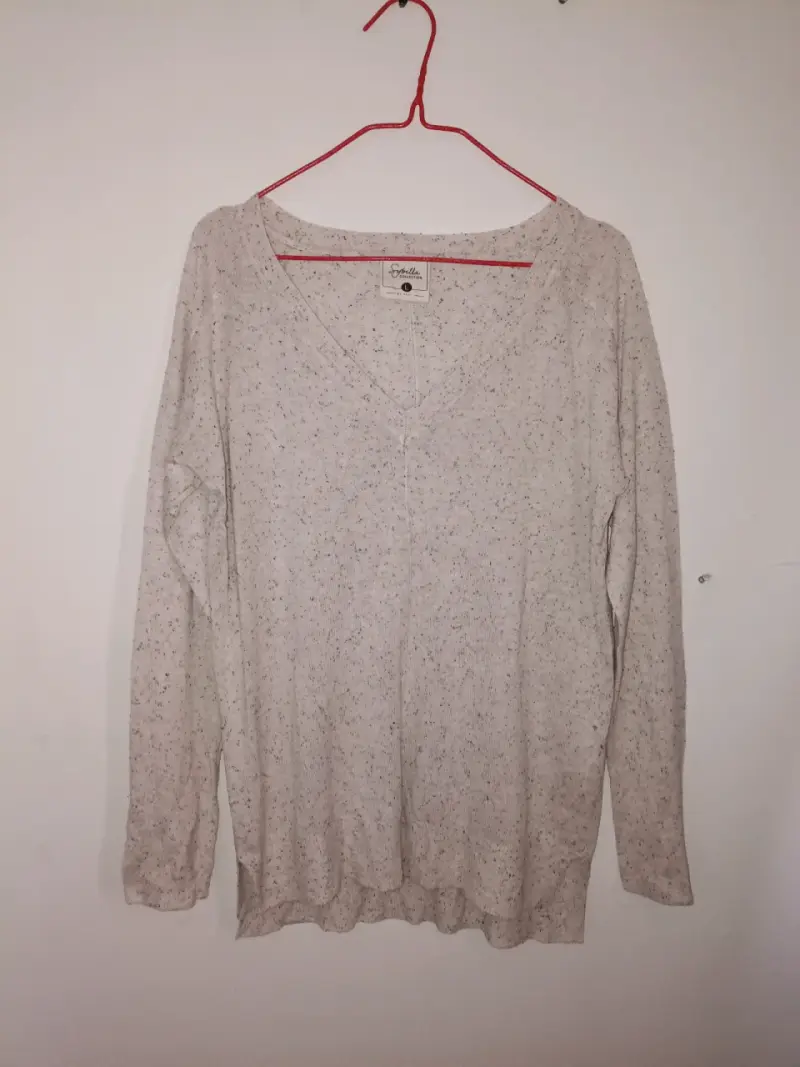 Suéter beige de mujer con diseño jaspeado - 1