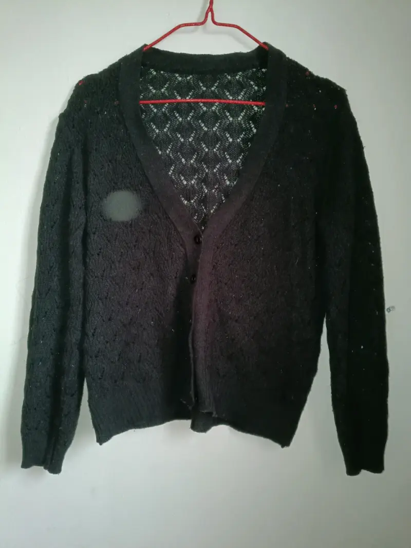 Chaleco tejido hilo negro para mujer - 1