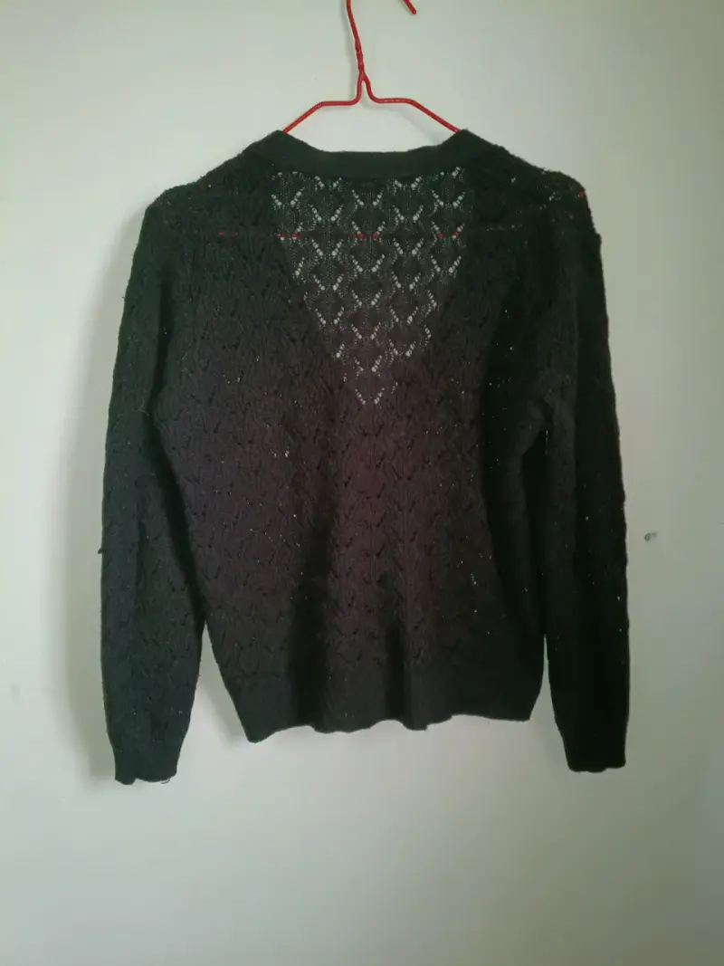 Chaleco tejido hilo negro para mujer - 2