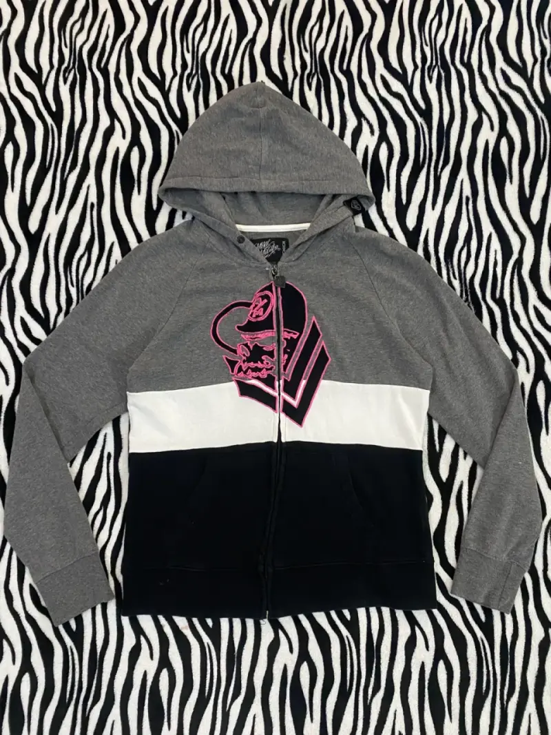 Polerón con capucha Metal Mulisha gris y negro - 1