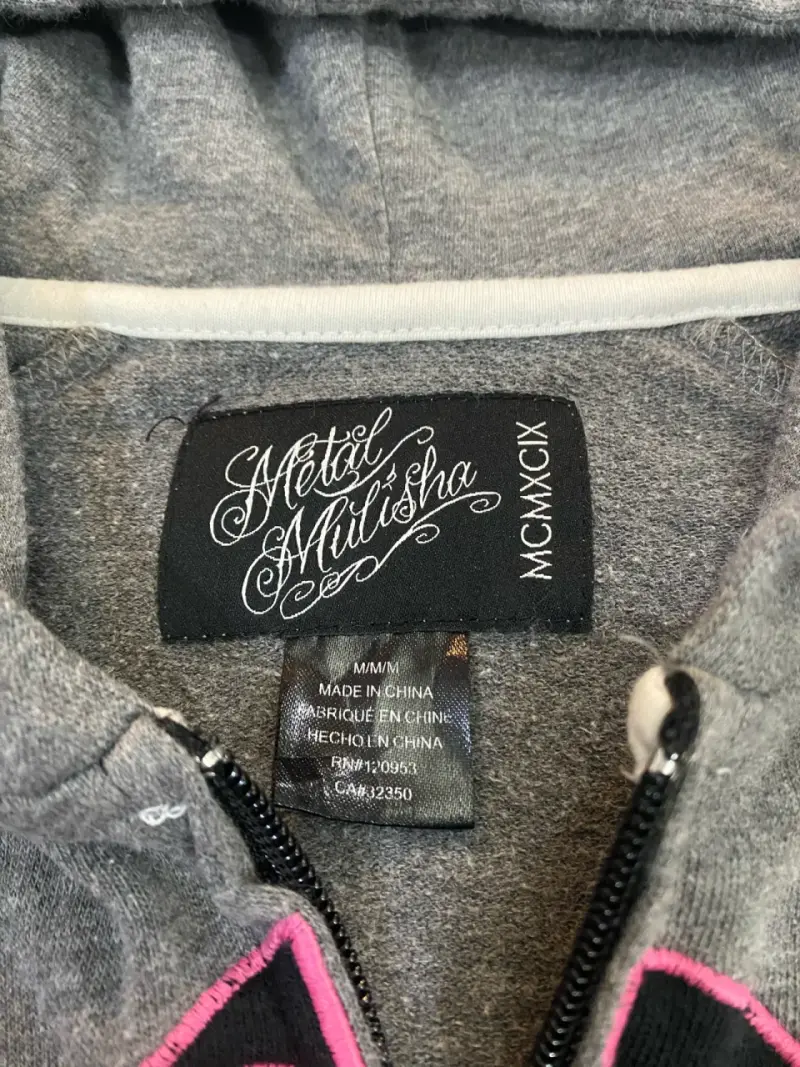 Polerón con capucha Metal Mulisha gris y negro - 4