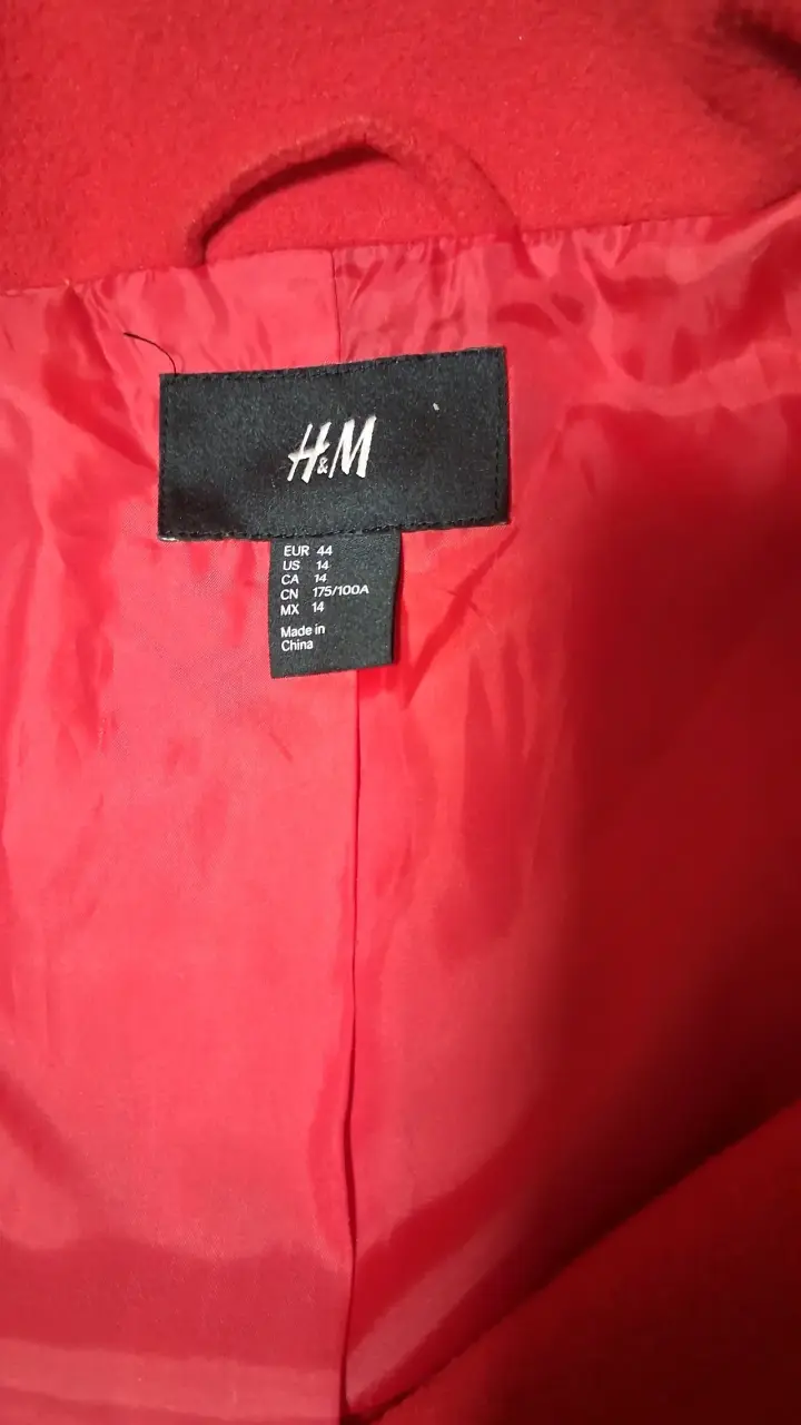 Abrigo rojo de lana para mujer H&M - 4