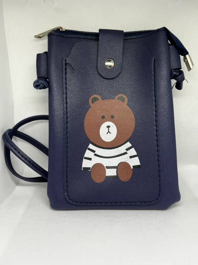 Bolso cruzado azul con oso Brown de Line - 1