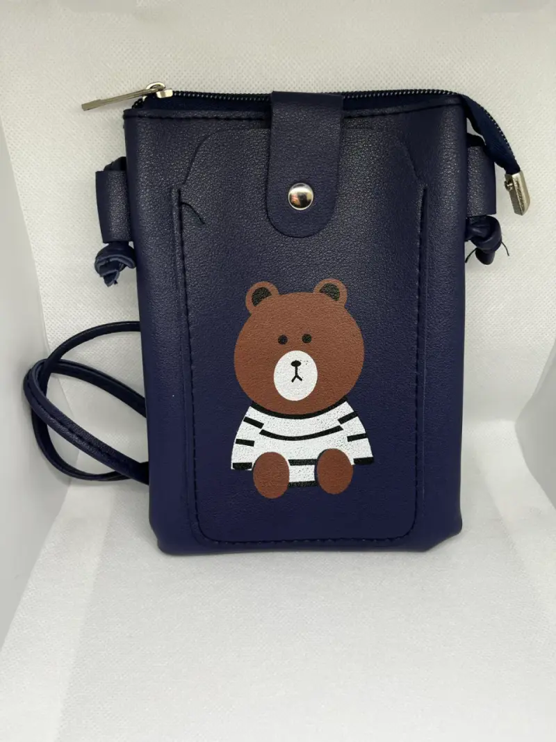 Bolso cruzado azul con oso Brown de Line - 2