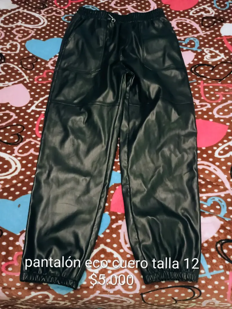 Pantalón de eco cuero negro talla 12 - 2