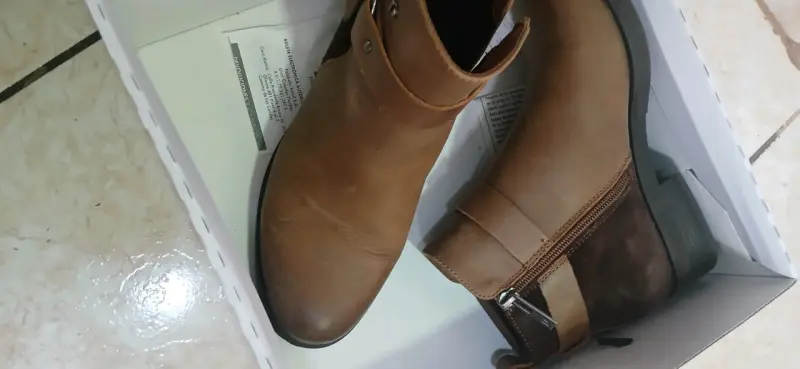 Botines de cuero camel con hebilla - 3