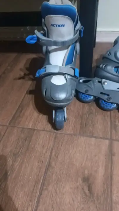 Patines en línea Action gris y azul - miniatura 3