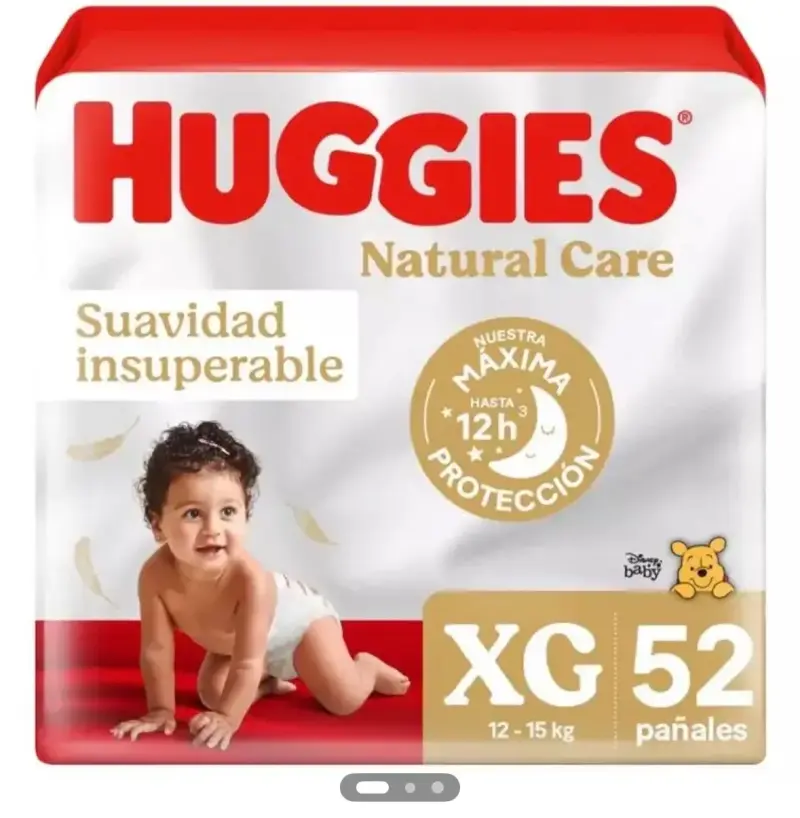 Pañales Huggies Natural Care XG 51 unidades
