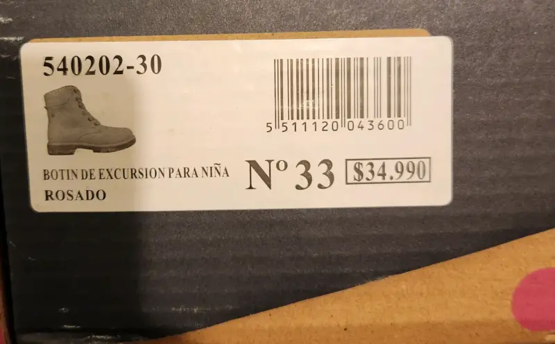 Botines rosados para niña talla 33 - 2
