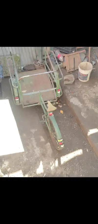 Triciclo de carga de metal con ruedas grandes - miniatura 2