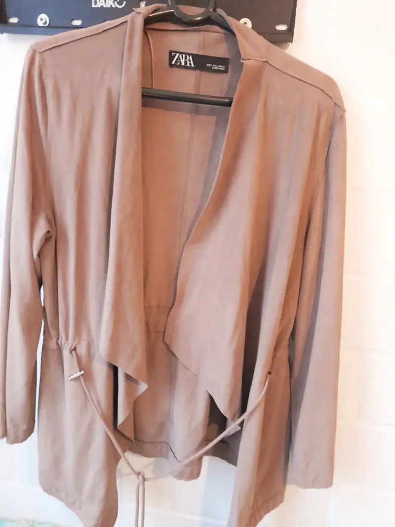 Tapado piel de durazno marrón para mujer Zara - 2