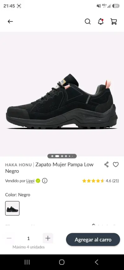 Zapatos Haka Honu Pampa Low Mujer Negro - miniatura 3