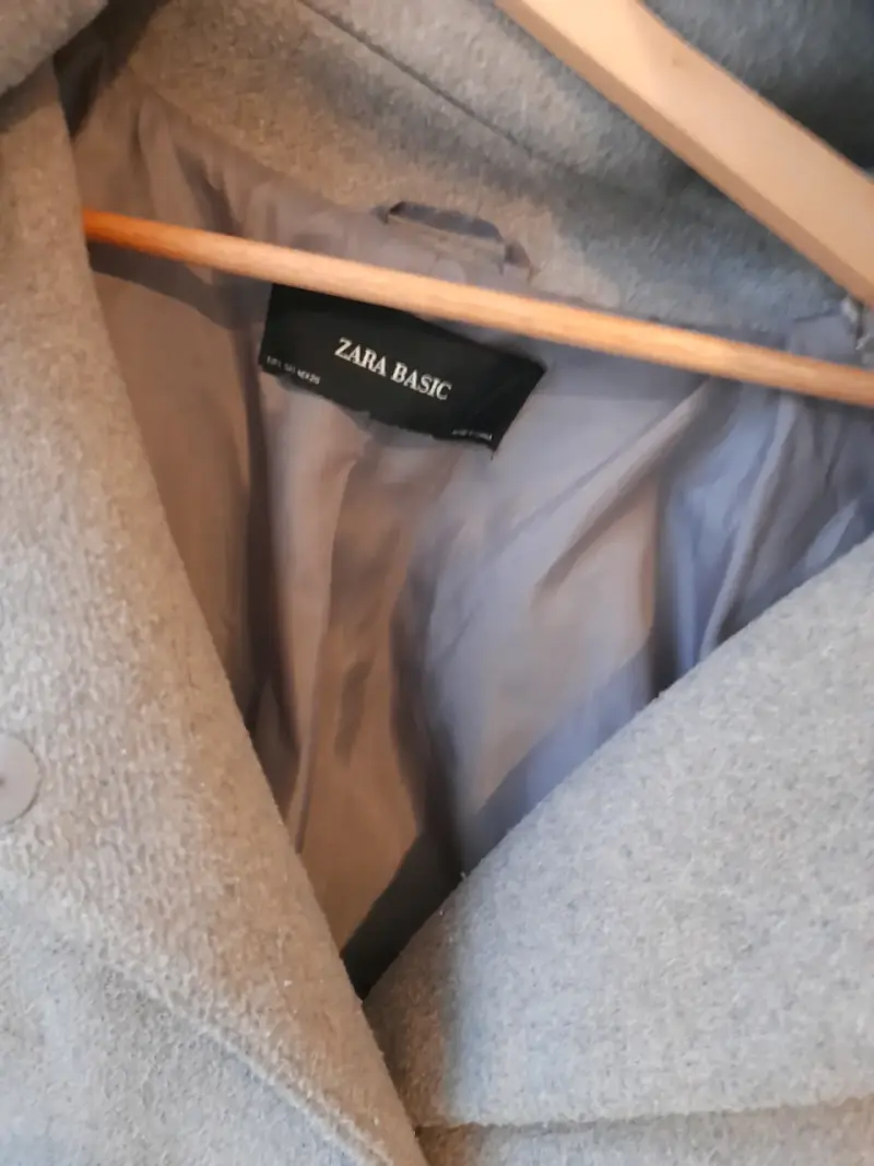 Abrigo gris con cuello alto Zara Basic - 3