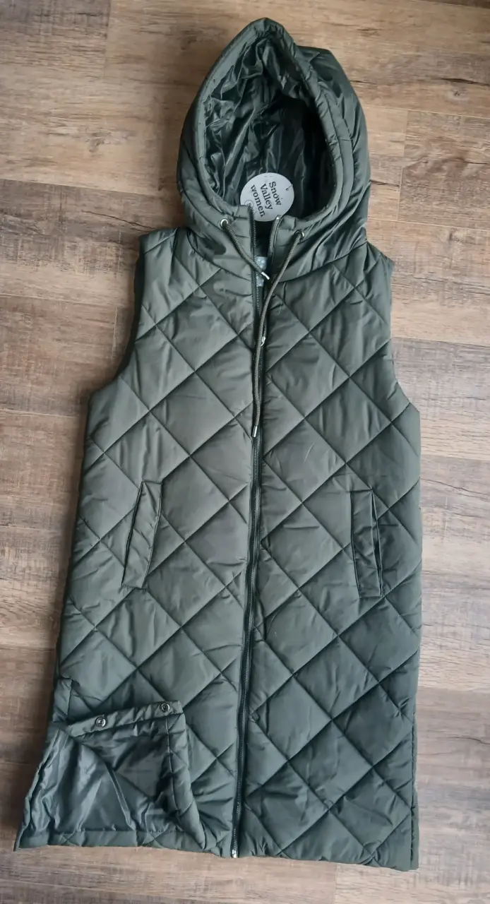 Parka sin mangas verde petroleo con capucha - 2