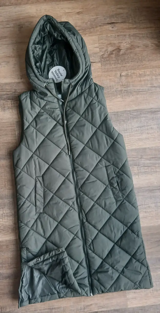 Parka sin mangas verde petroleo con capucha - 3