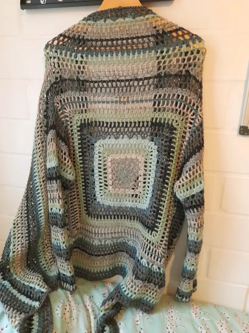 Cardigan tejido a crochet multicolor RKF Relax - 2