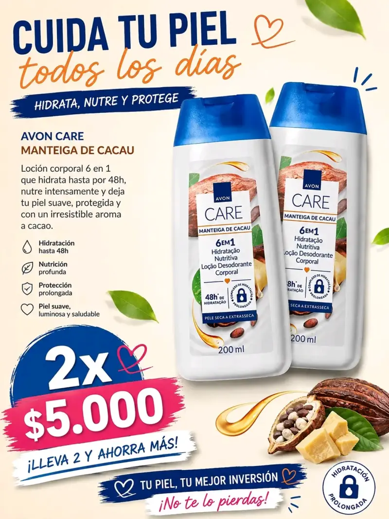 Loción Corporal Avon Care Manteiga de Cacau 200ml