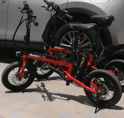 Bicicleta Eléctrica Plegable Volmark Negra y Roja - miniatura 1