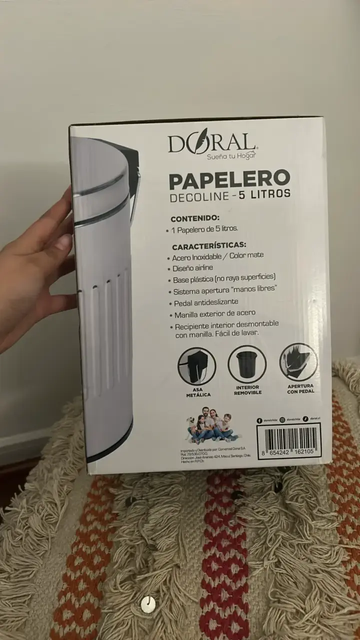 Papelero de acero inoxidable 5 litros Doral - 2