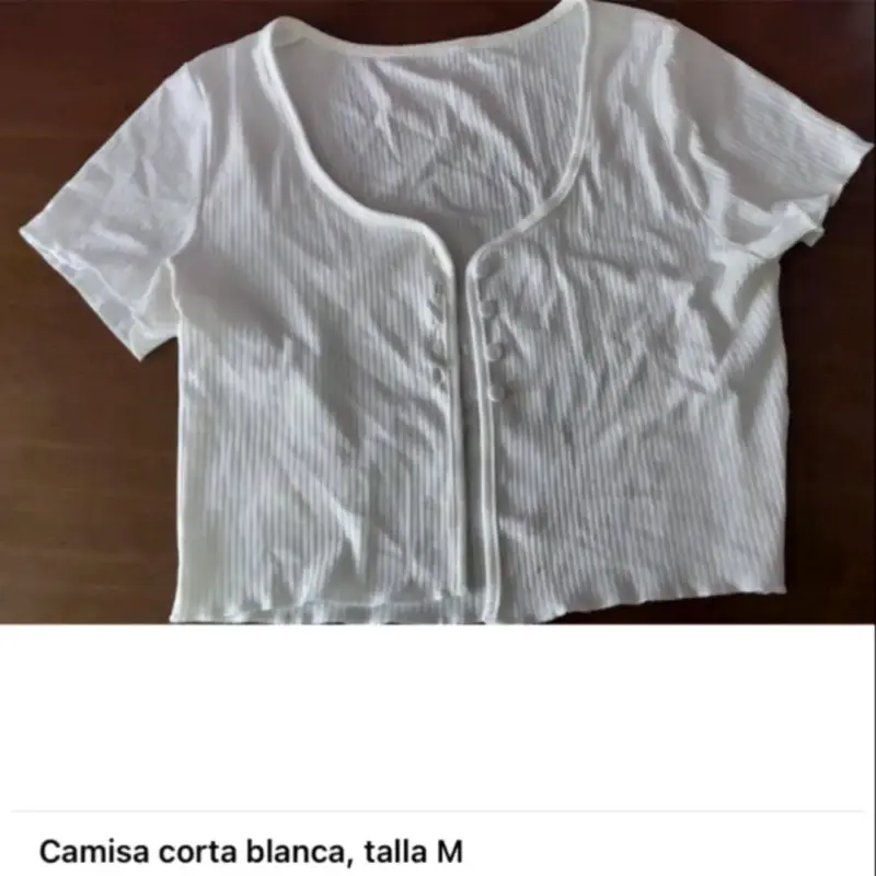 Blusa corta blanca de mujer talla M