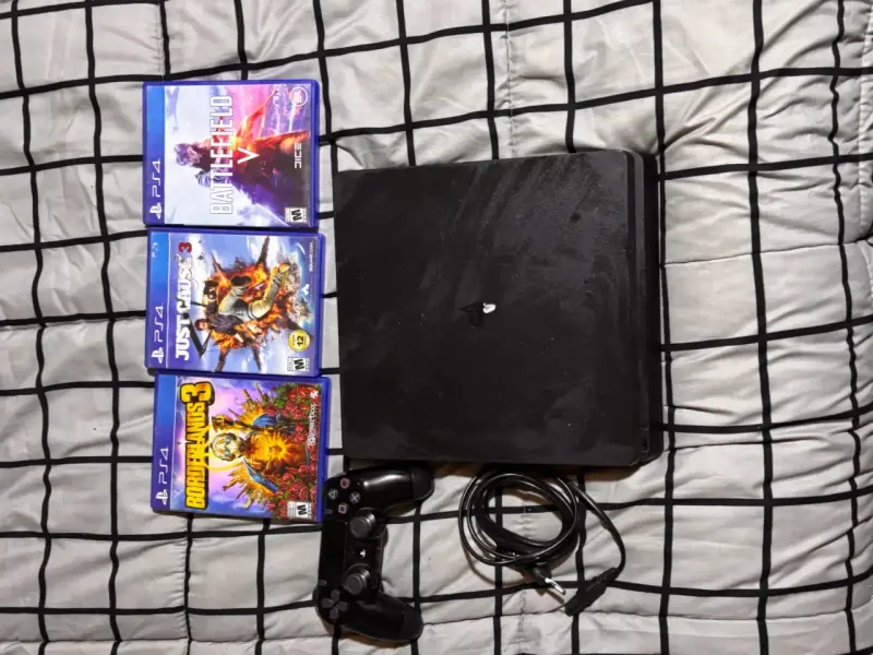 Consola PS4 slim 1tb con juegos y control - 1