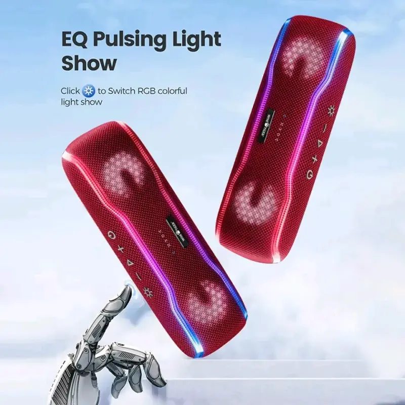 Parlante Bluetooth RGB Wise Tiger F10 Rojo - 3